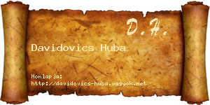 Davidovics Huba névjegykártya